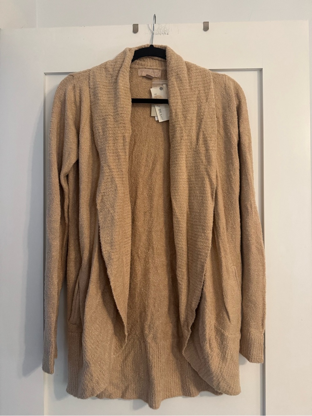 Barefoot Dreams Open-Front Cardigan in Soft Camel
